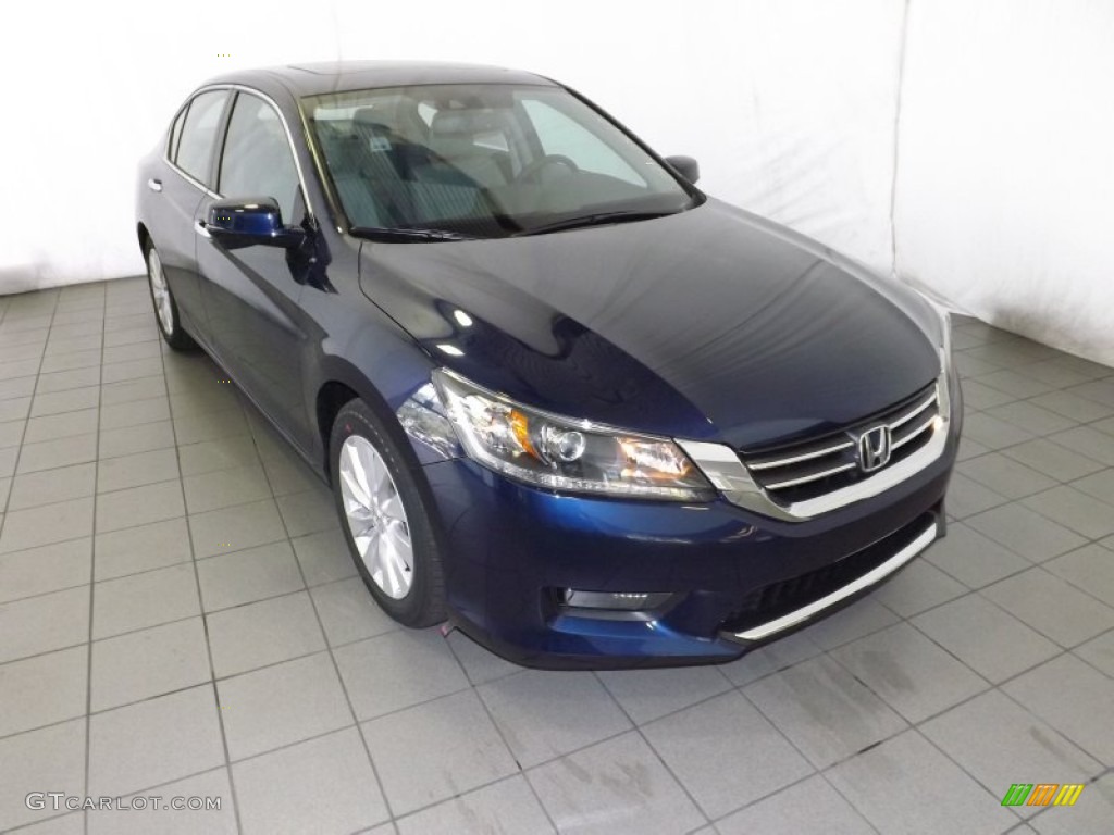 2014 Accord EX-L Sedan - Obsidian Blue Pearl / Gray photo #1