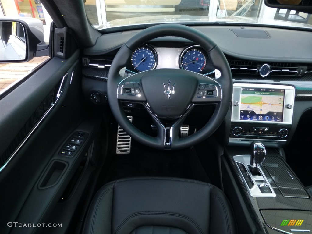 2014 Maserati Quattroporte S Q4 AWD Nero Steering Wheel Photo #86722267