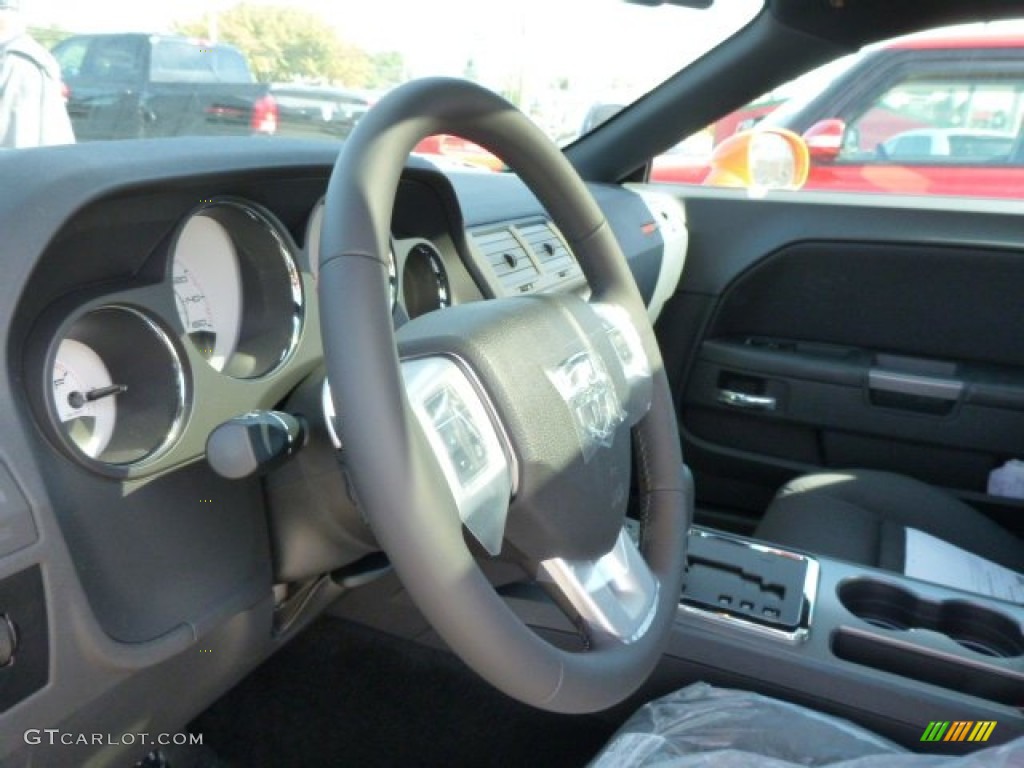 2014 Dodge Challenger R/T Dark Slate Gray Steering Wheel Photo #86723634