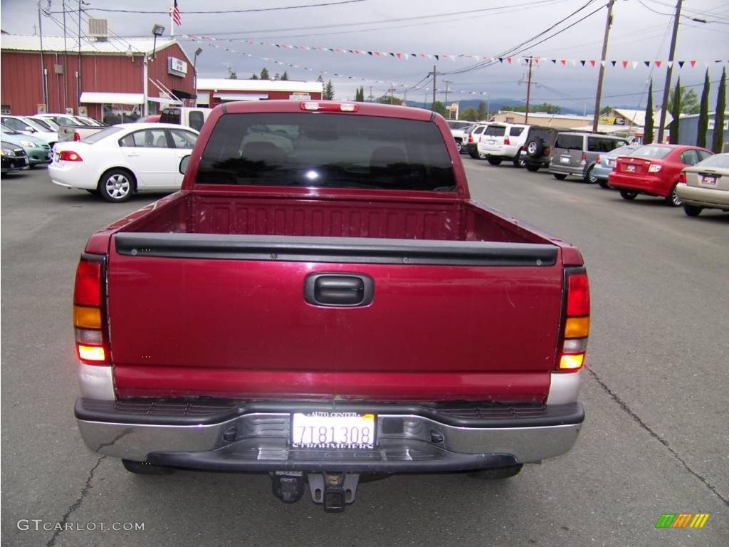 2005 Sierra 1500 SLE Extended Cab 4x4 - Sport Red Metallic / Pewter photo #4
