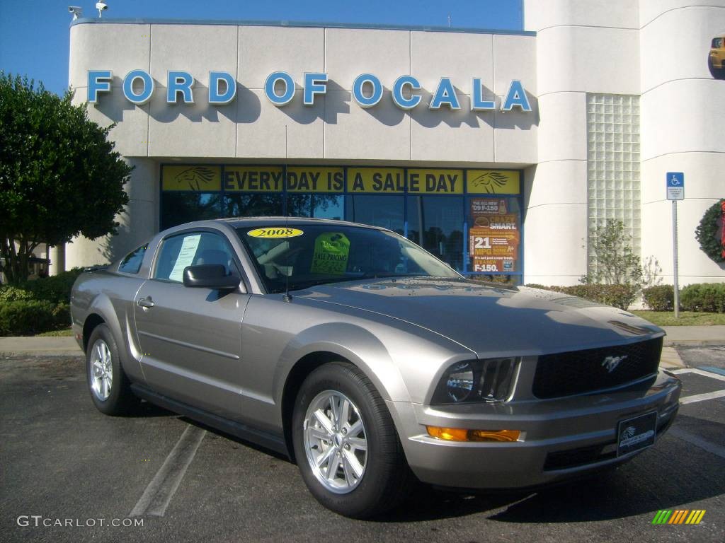 2008 Mustang V6 Premium Coupe - Vapor Silver Metallic / Light Graphite photo #1