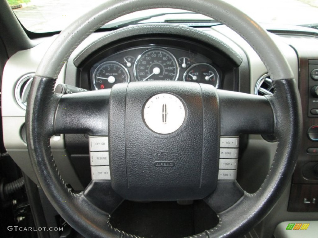 2006 Lincoln Mark LT SuperCrew 4x4 Dove Grey Steering Wheel Photo #86726004