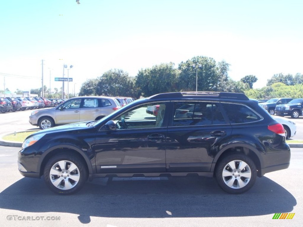 2011 Outback 2.5i Premium Wagon - Crystal Black Silica / Warm Ivory photo #4