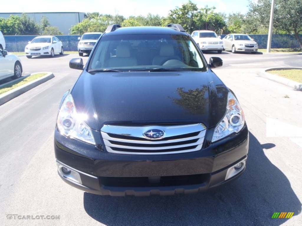 2011 Outback 2.5i Premium Wagon - Crystal Black Silica / Warm Ivory photo #5