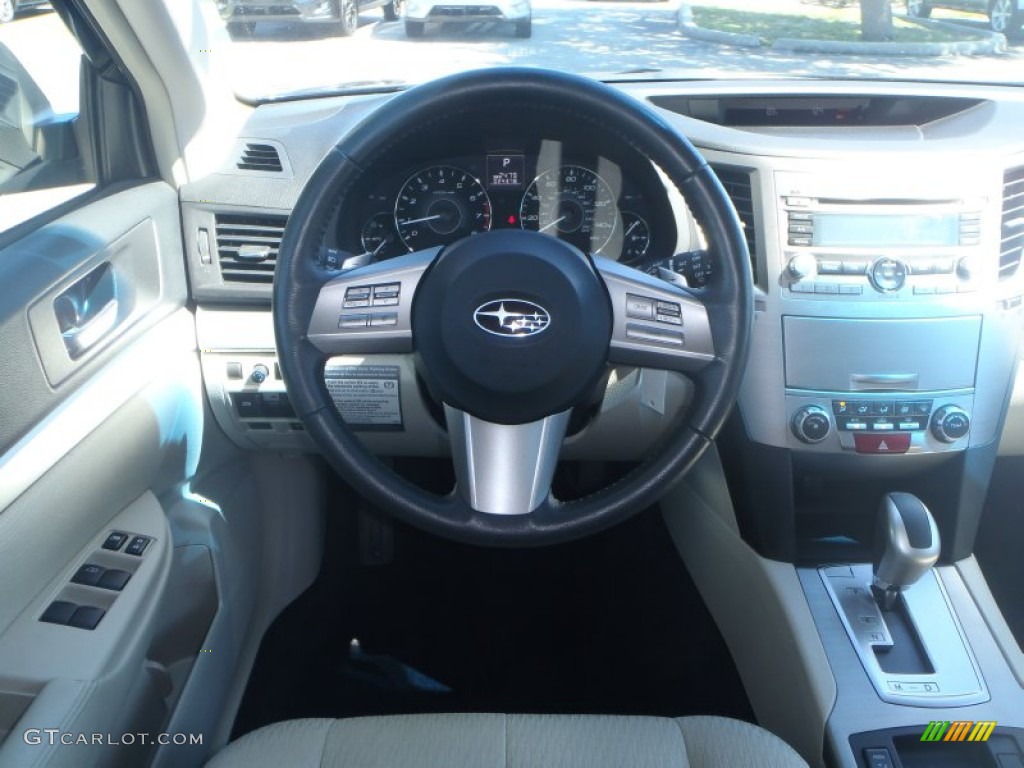 2011 Outback 2.5i Premium Wagon - Crystal Black Silica / Warm Ivory photo #12