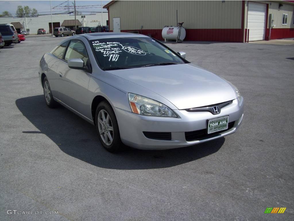 2003 Accord EX V6 Coupe - Satin Silver Metallic / Black photo #2