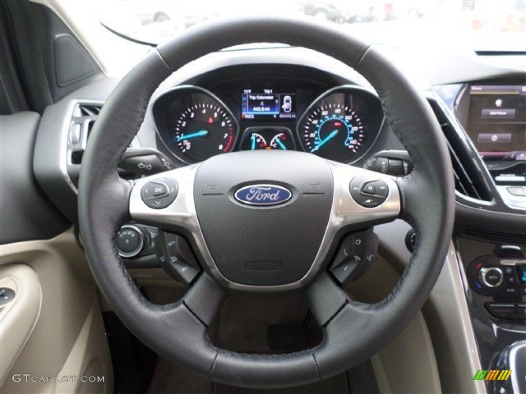 2013 Escape SEL 2.0L EcoBoost - White Platinum Metallic Tri-Coat / Medium Light Stone photo #17