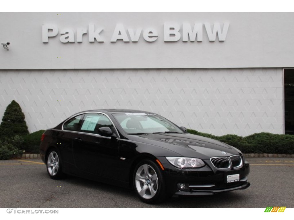 2013 3 Series 335i Coupe - Black Sapphire Metallic / Everest Grey/Black photo #1