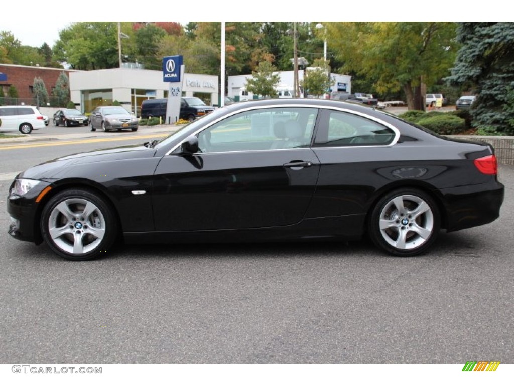 2013 3 Series 335i Coupe - Black Sapphire Metallic / Everest Grey/Black photo #6