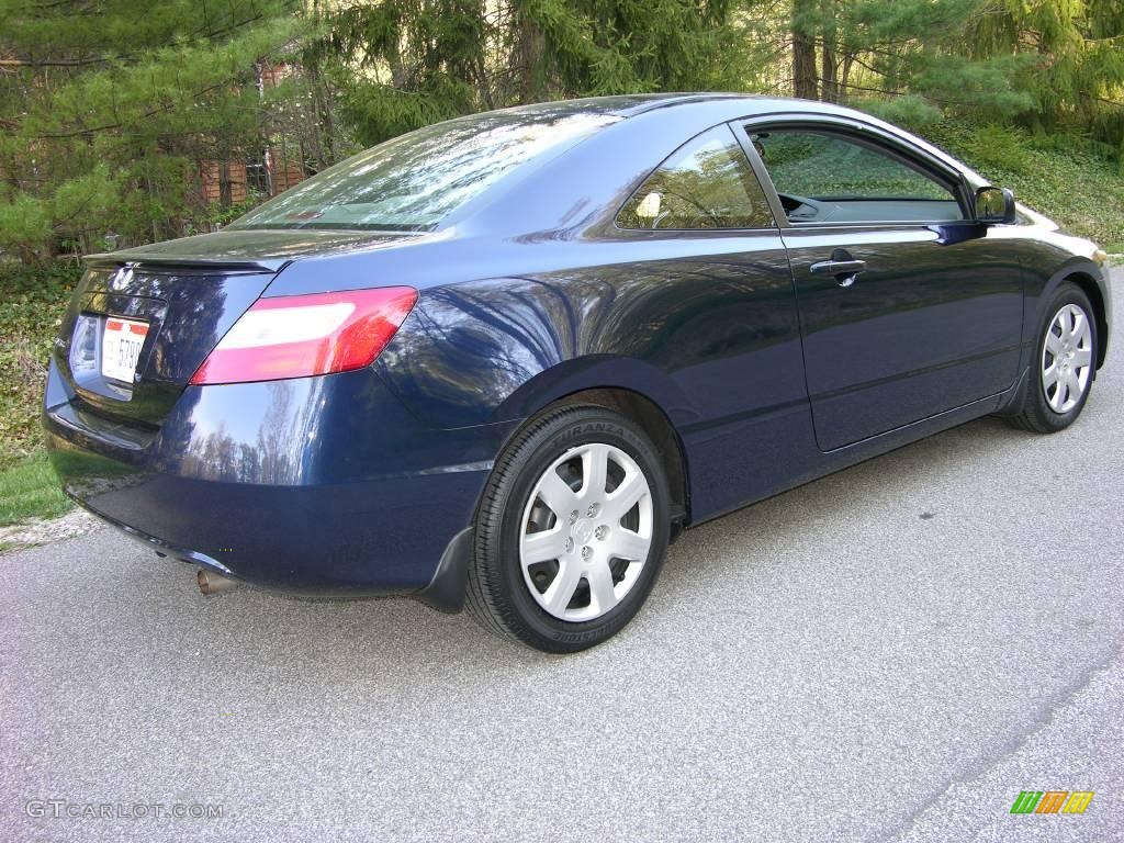 2007 Civic LX Coupe - Royal Blue Pearl / Gray photo #6