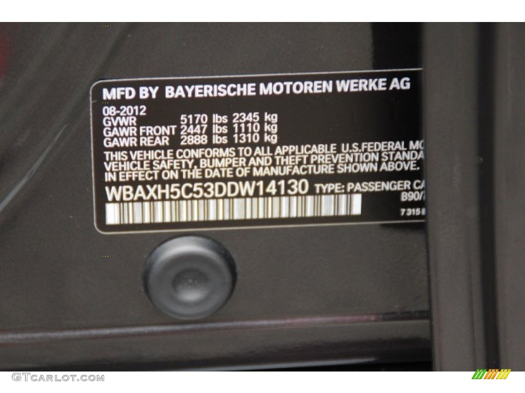 2013 5 Series 528i xDrive Sedan - Dark Graphite Metallic II / Black photo #33