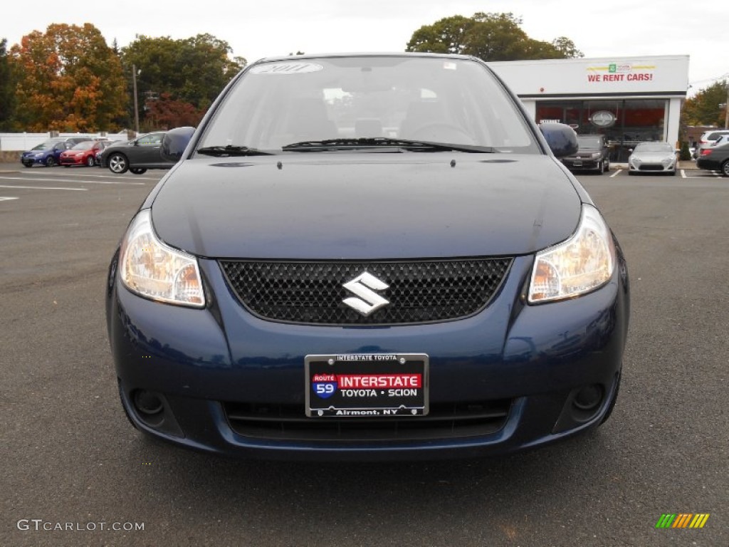 2011 SX4 Sedan LE - Deep Sea Blue Metallic / Black photo #2