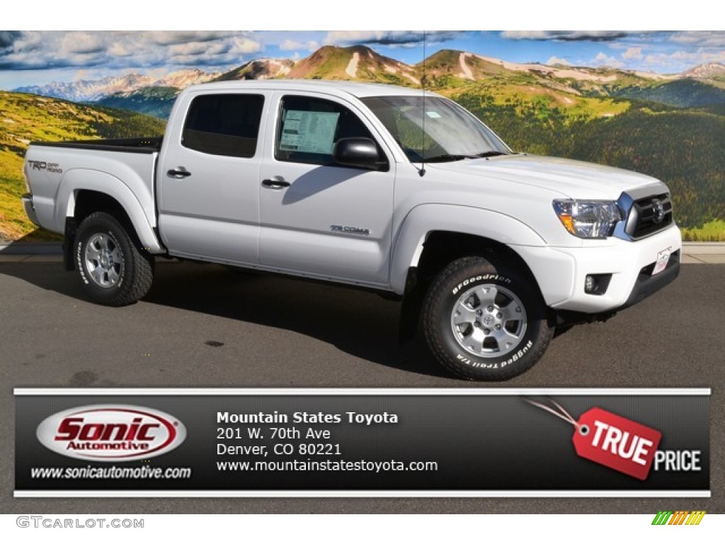 2014 Tacoma V6 TRD Double Cab 4x4 - Super White / Graphite photo #1