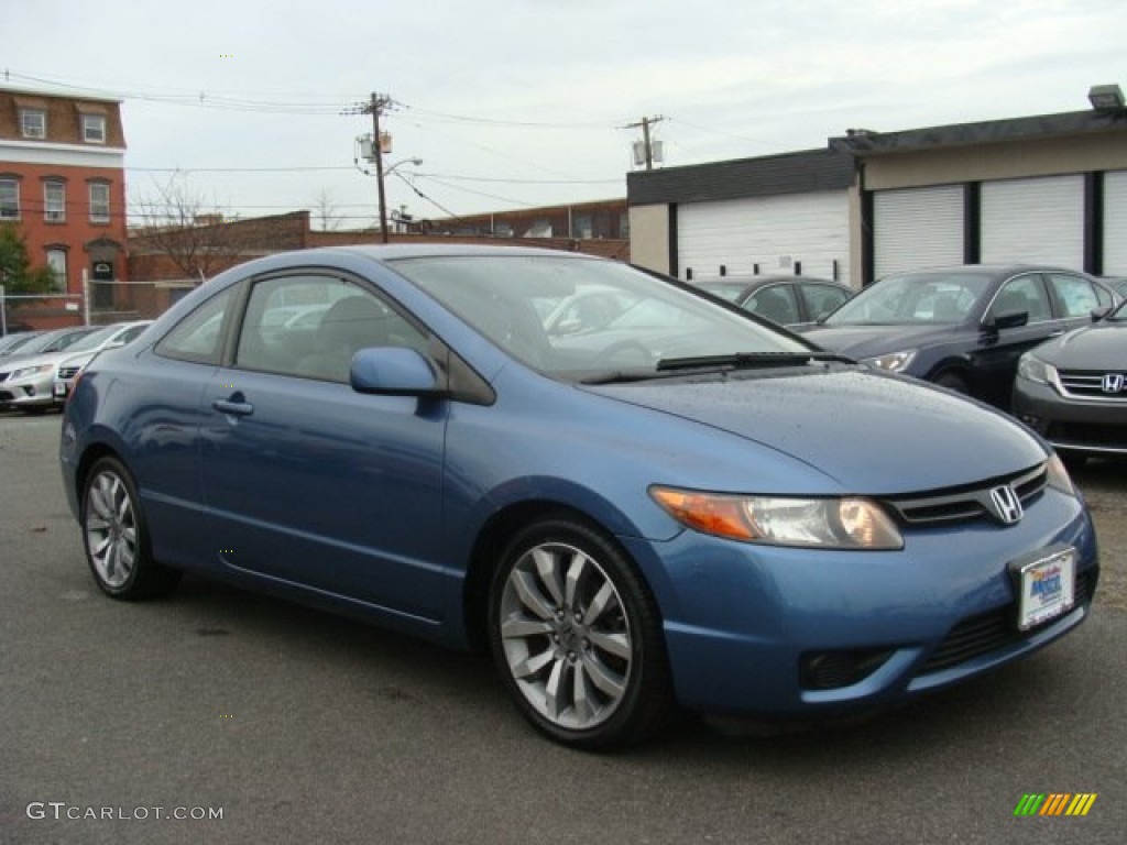 2007 Civic LX Coupe - Atomic Blue Metallic / Gray photo #1
