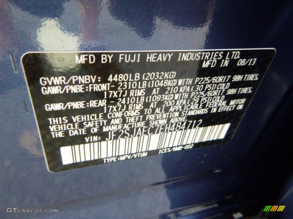 2014 Forester 2.5i Premium - Marine Blue Pearl / Platinum photo #18