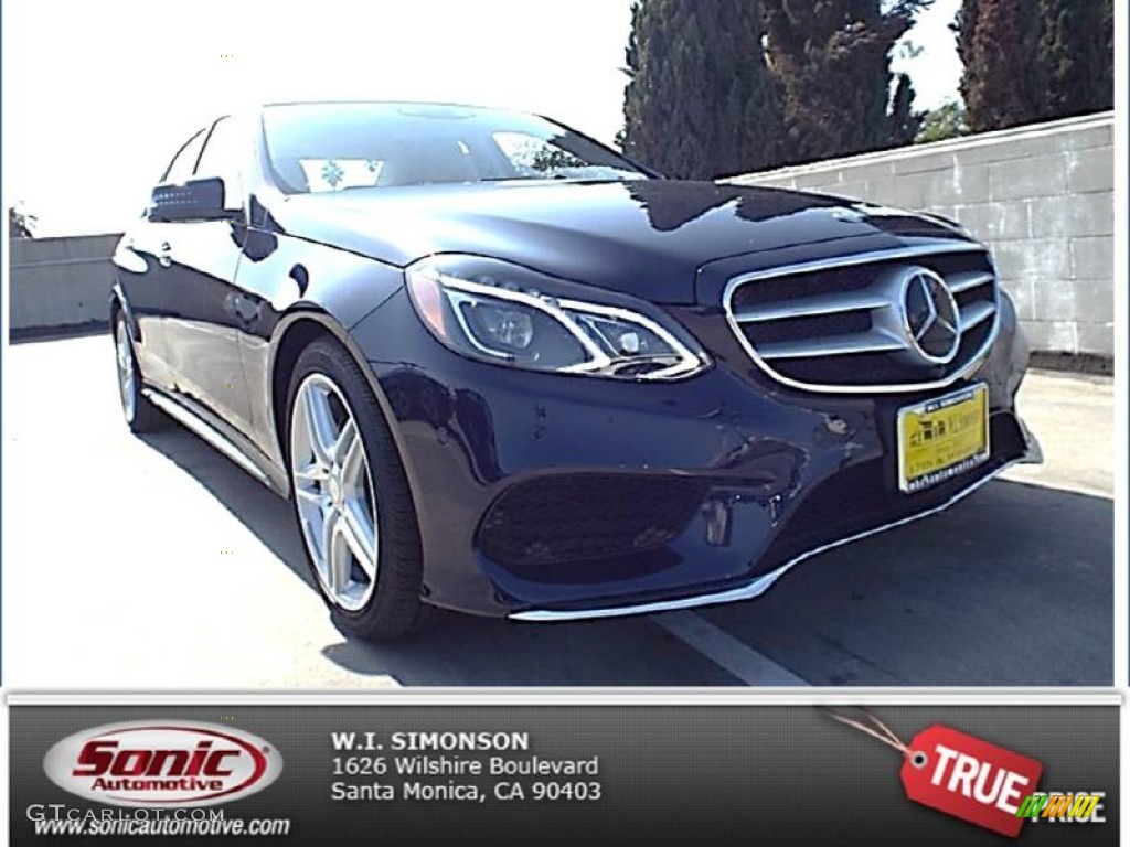 2014 E 350 Sport Sedan - Lunar Blue Metallic / Silk Beige/Espresso Brown photo #1