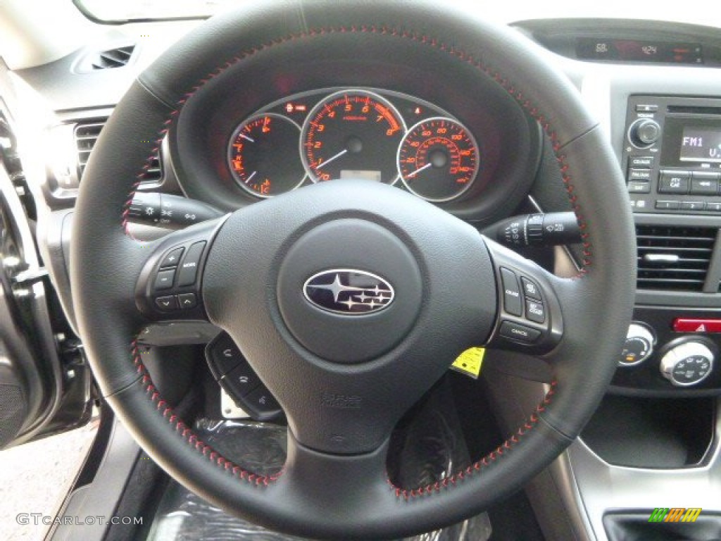 2014 Subaru Impreza WRX 4 Door Carbon Black Steering Wheel Photo #86746431