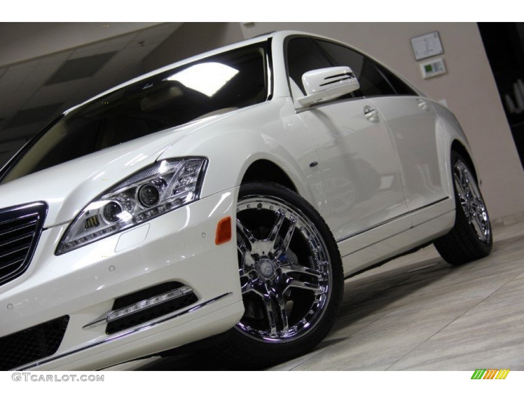 2010 S 400 Hybrid Sedan - Diamond White Metallic / Cashmere/Savanna photo #1