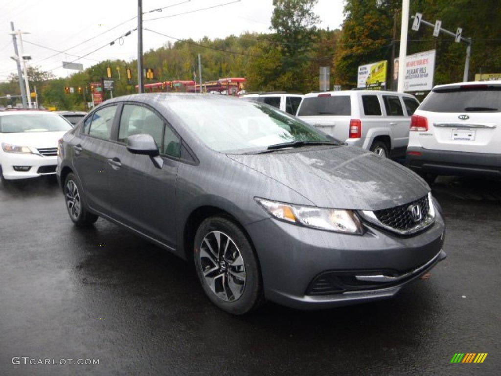2013 Civic EX Sedan - Polished Metal Metallic / Gray photo #1