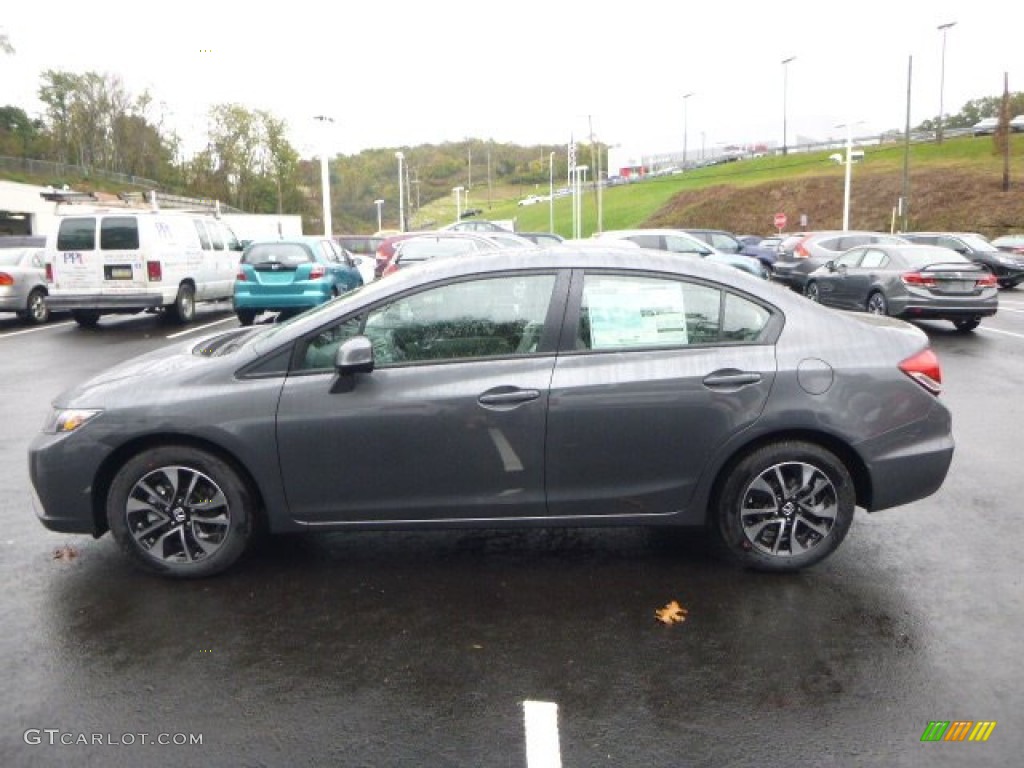 2013 Civic EX Sedan - Polished Metal Metallic / Gray photo #6