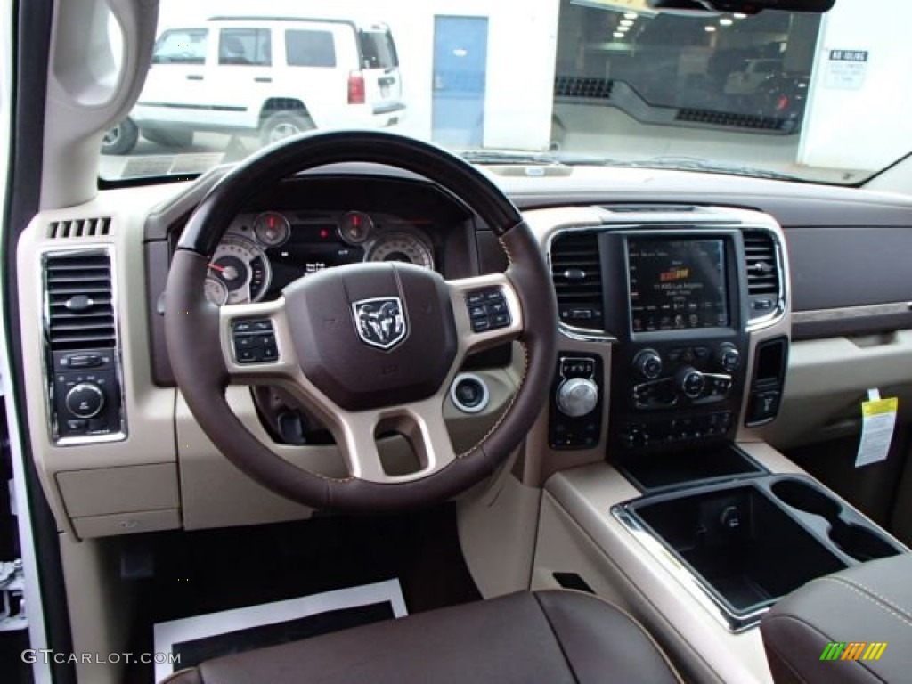 2014 1500 Laramie Longhorn Crew Cab 4x4 - Bright White / Longhorn Canyon Brown/Light Frost photo #12