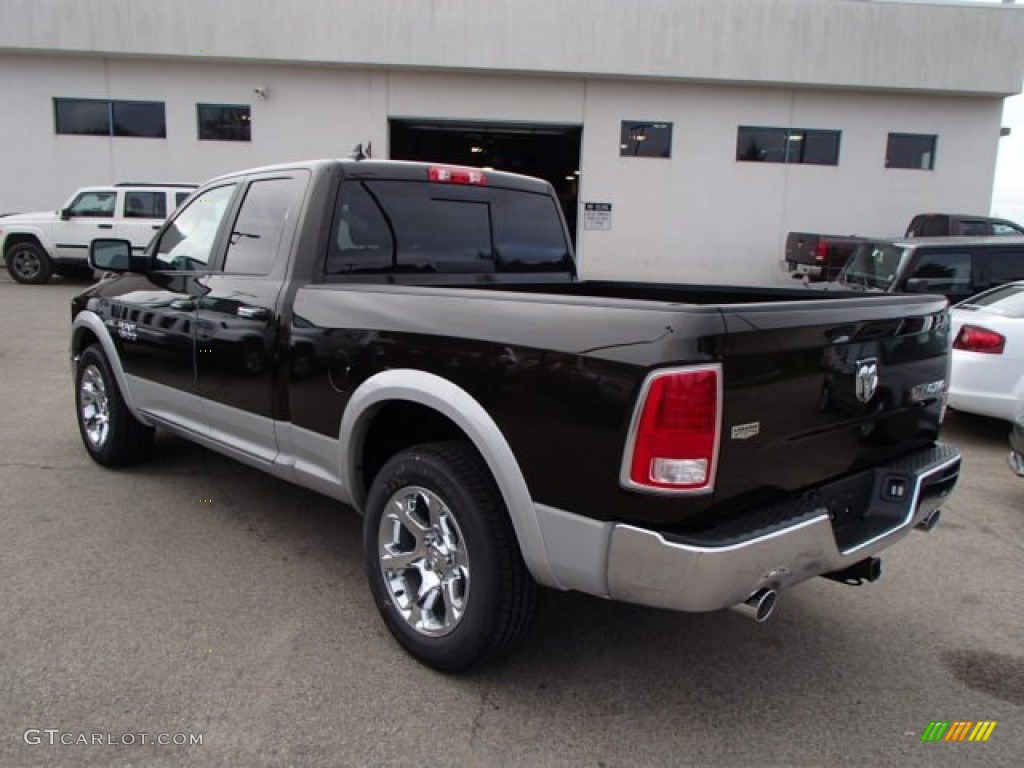 2014 1500 Laramie Quad Cab 4x4 - Black Gold Pearl Coat / Black photo #8