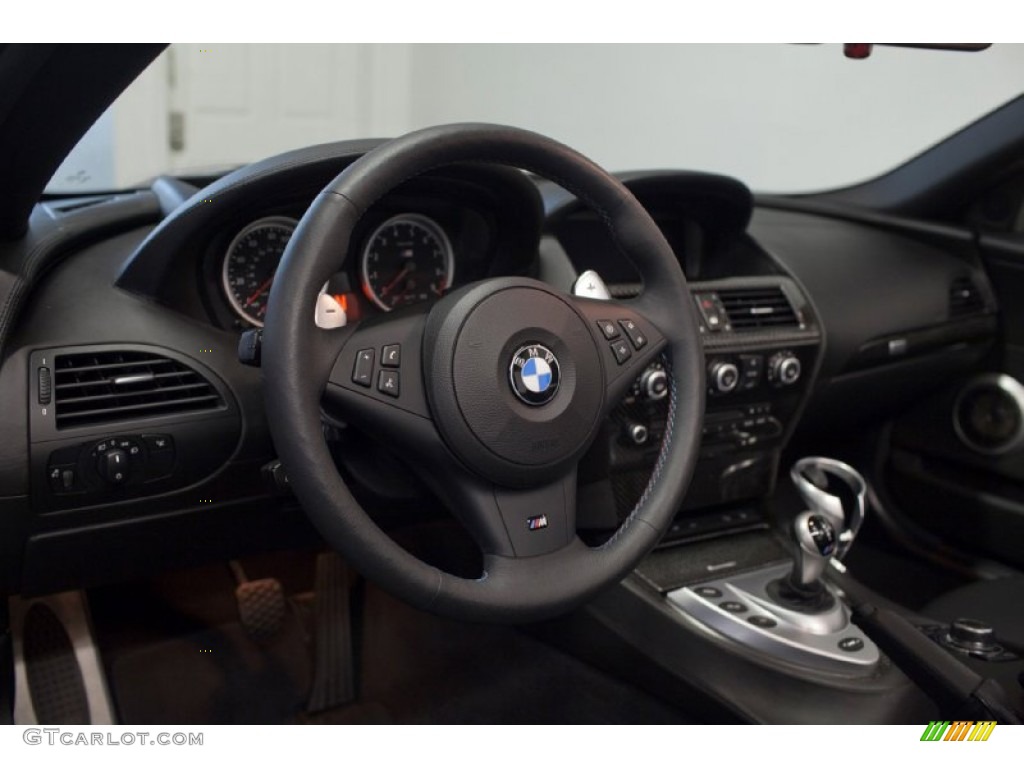2009 BMW M6 Convertible Black Merino Leather Steering Wheel Photo #86758425