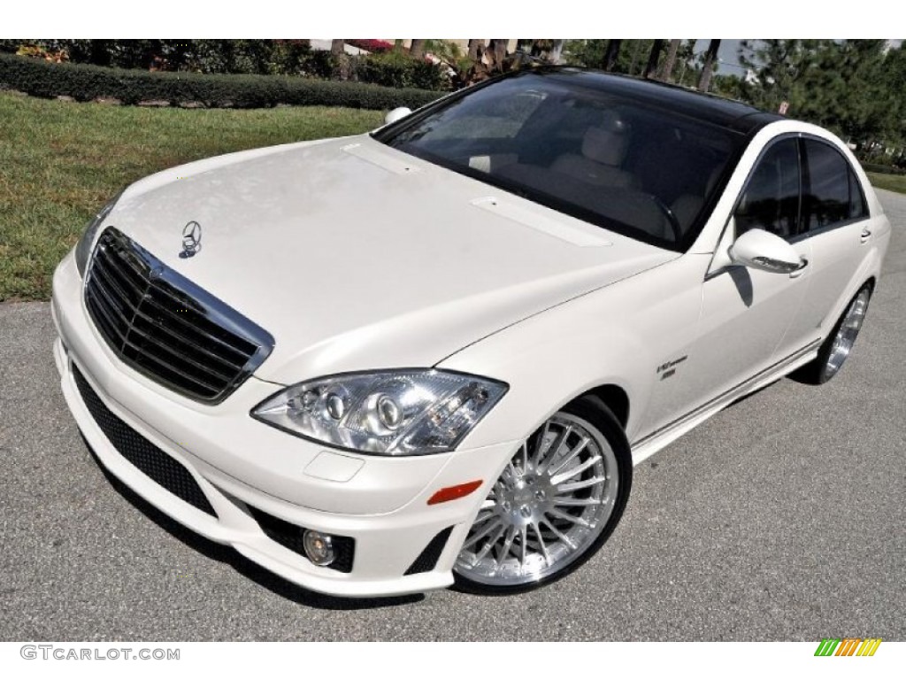 2009 S 65 AMG Sedan - designo Mystic White / designo Porcelain photo #4