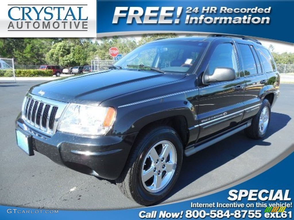 2004 Grand Cherokee Overland - Brillant Black Crystal Pearl / Dark Slate Gray photo #1