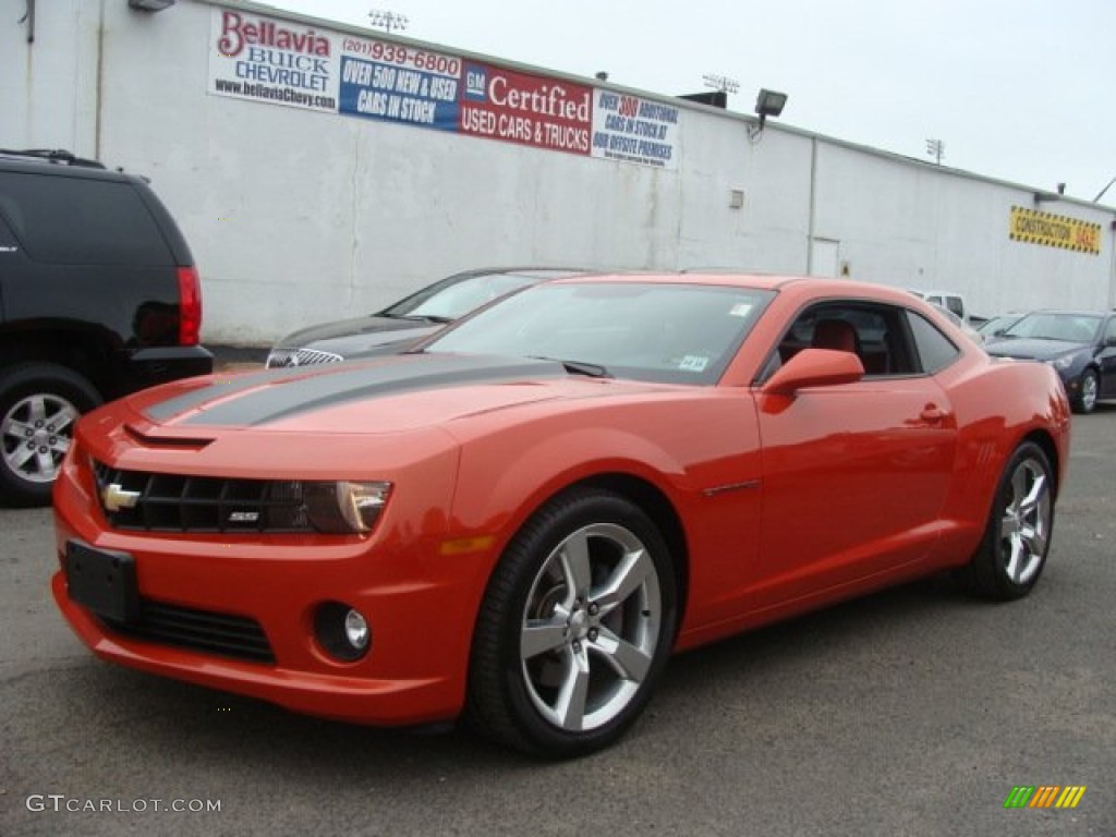 2011 Camaro SS Coupe - Inferno Orange Metallic / Inferno Orange/Black photo #1