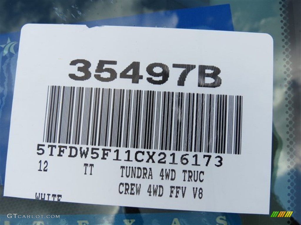 2012 Tundra T-Force 2.0 Limited Edition CrewMax 4x4 - Super White / Graphite photo #18