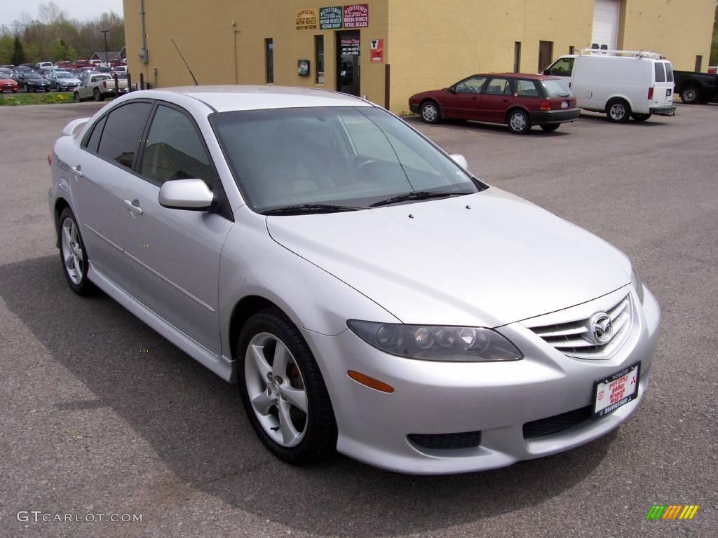 2005 MAZDA6 i Sport Hatchback - Glacier Silver Metallic / Gray photo #12