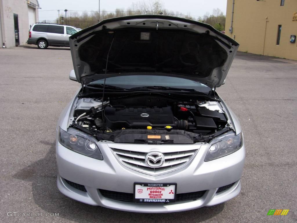 2005 MAZDA6 i Sport Hatchback - Glacier Silver Metallic / Gray photo #14