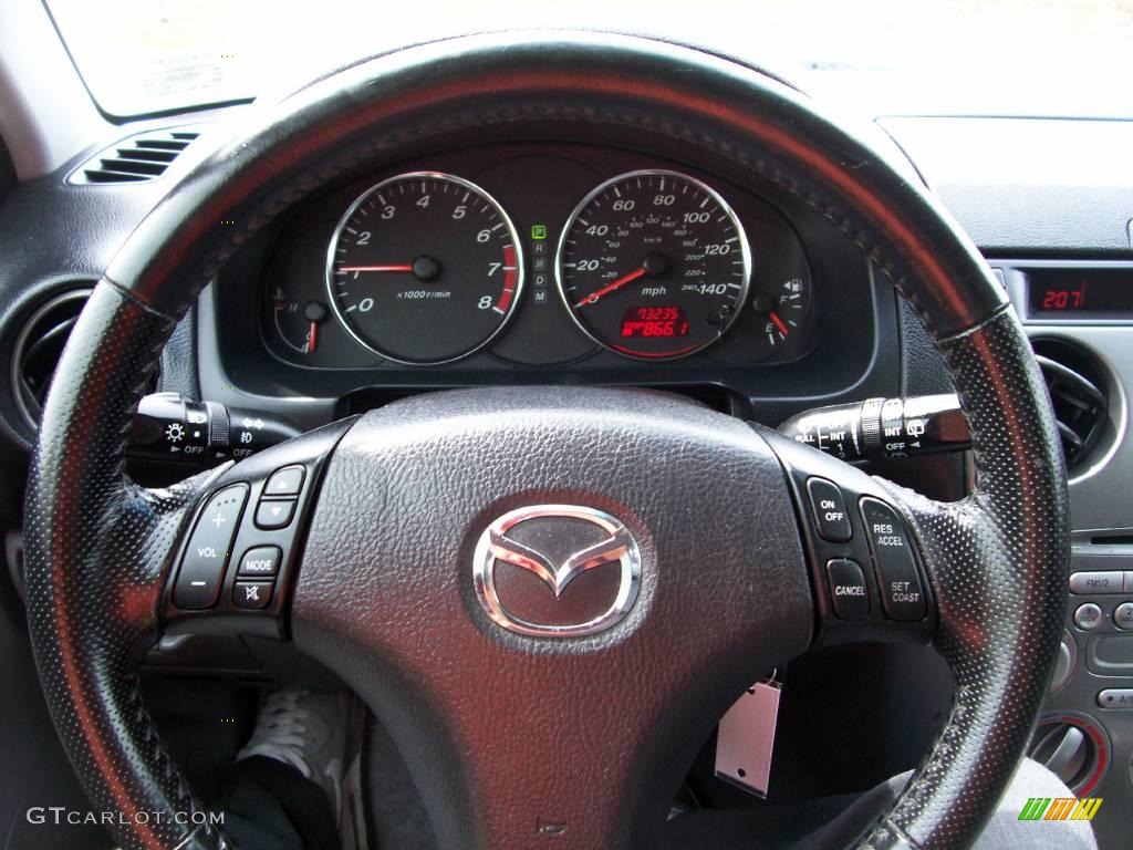 2005 MAZDA6 i Sport Hatchback - Glacier Silver Metallic / Gray photo #22