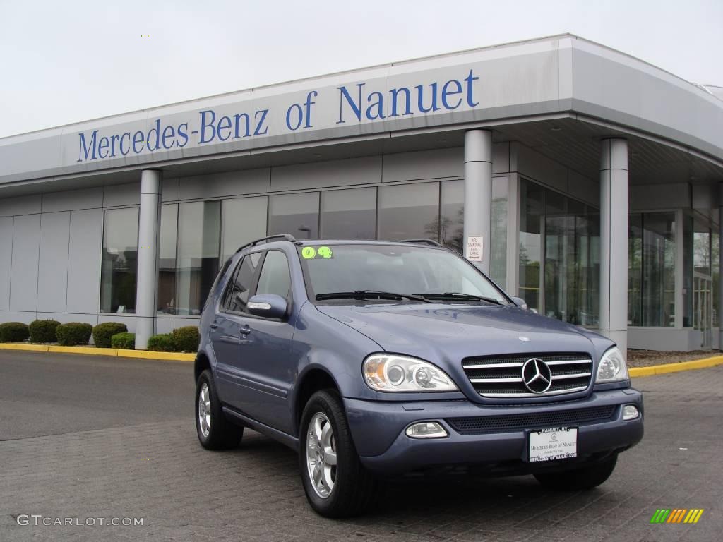 2004 ML 500 4Matic - Platinum Blue Metallic / Ash Grey photo #1