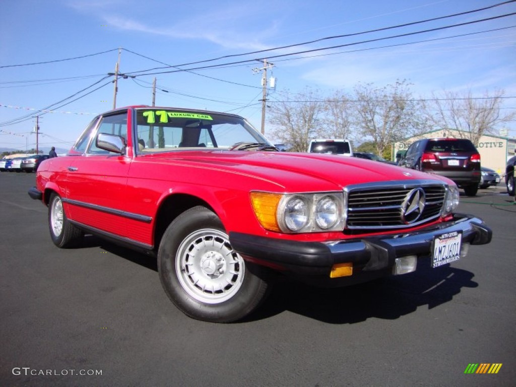 1977 SL Class 450 SL roadster - Signal Red / Parchment photo #1