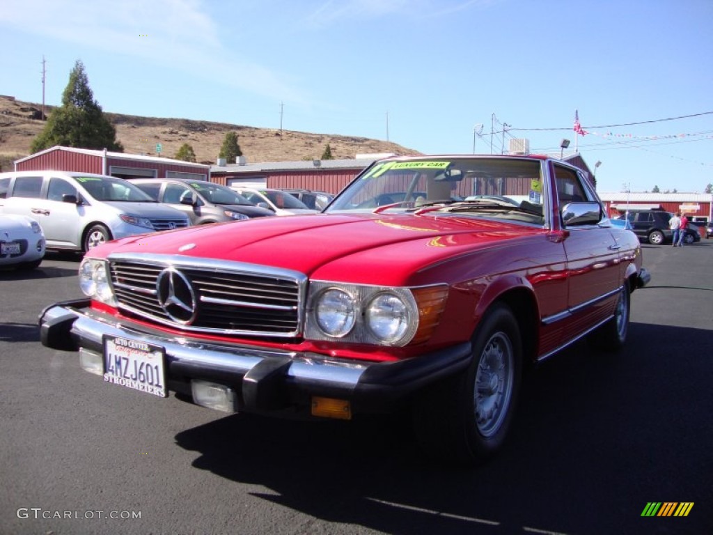 1977 SL Class 450 SL roadster - Signal Red / Parchment photo #3