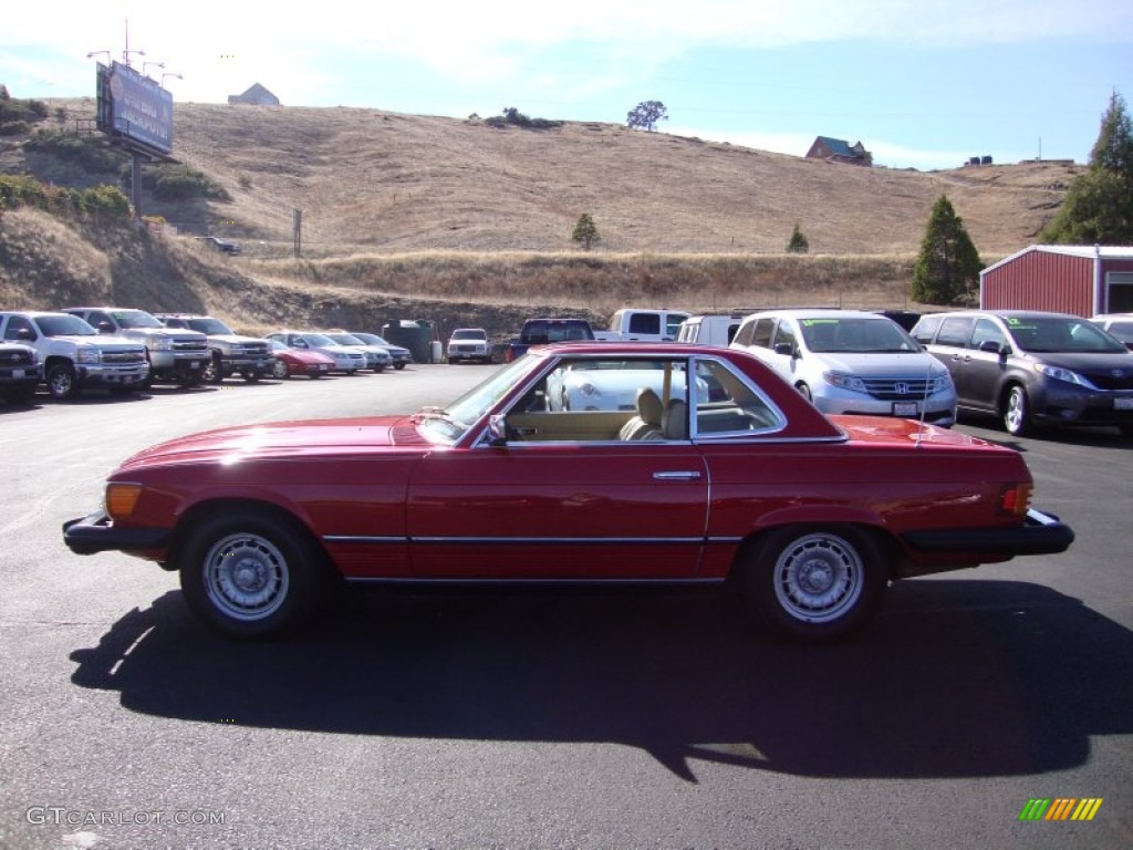 1977 SL Class 450 SL roadster - Signal Red / Parchment photo #4