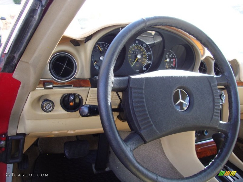 1977 SL Class 450 SL roadster - Signal Red / Parchment photo #10