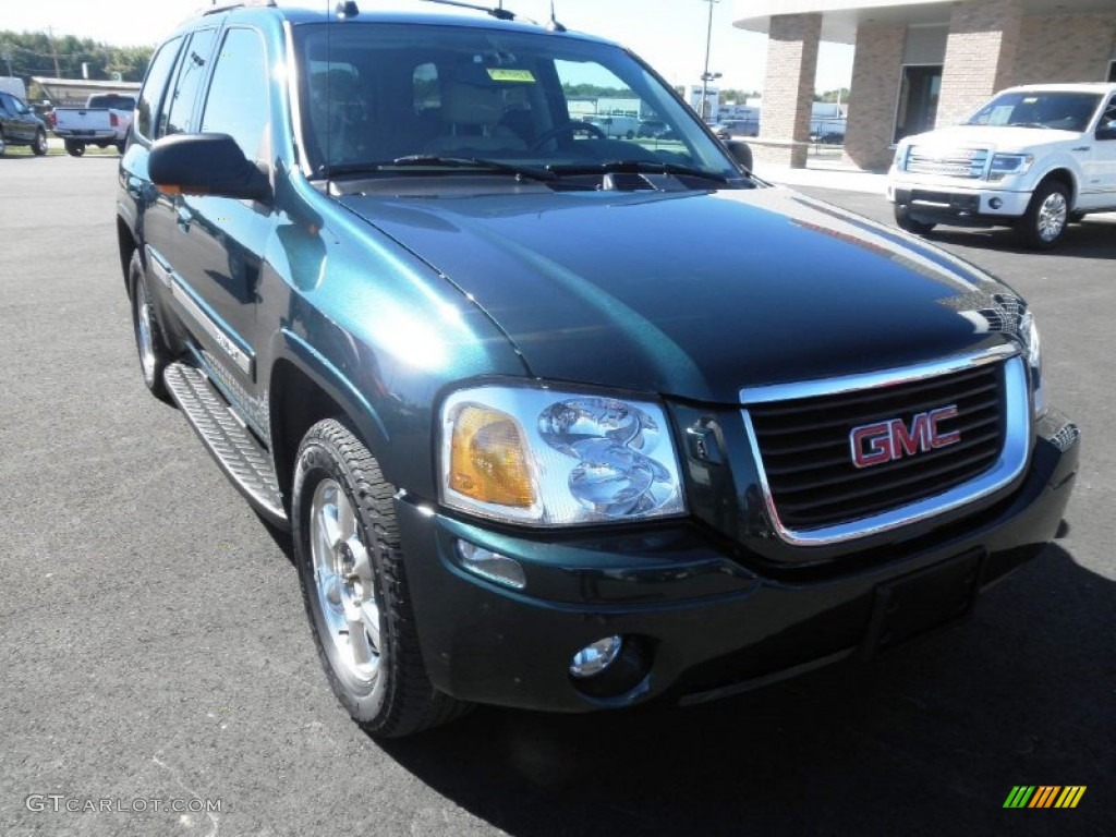 2005 Envoy SLT 4x4 - Emerald Jewel Green Metallic / Light Tan/Ebony photo #2