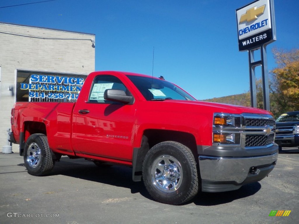 2014 Silverado 1500 WT Regular Cab 4x4 - Victory Red / Jet Black/Dark Ash photo #3