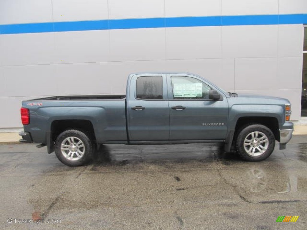 2014 Silverado 1500 LT Double Cab 4x4 - Blue Granite Metallic / Jet Black photo #2
