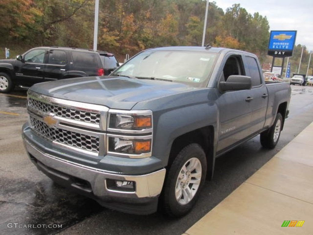 2014 Silverado 1500 LT Double Cab 4x4 - Blue Granite Metallic / Jet Black photo #8