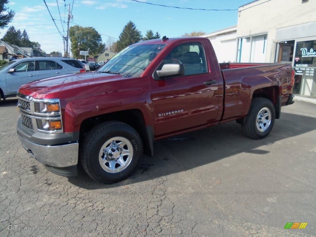 2014 Silverado 1500 WT Regular Cab 4x4 - Deep Ruby Metallic / Jet Black/Dark Ash photo #5