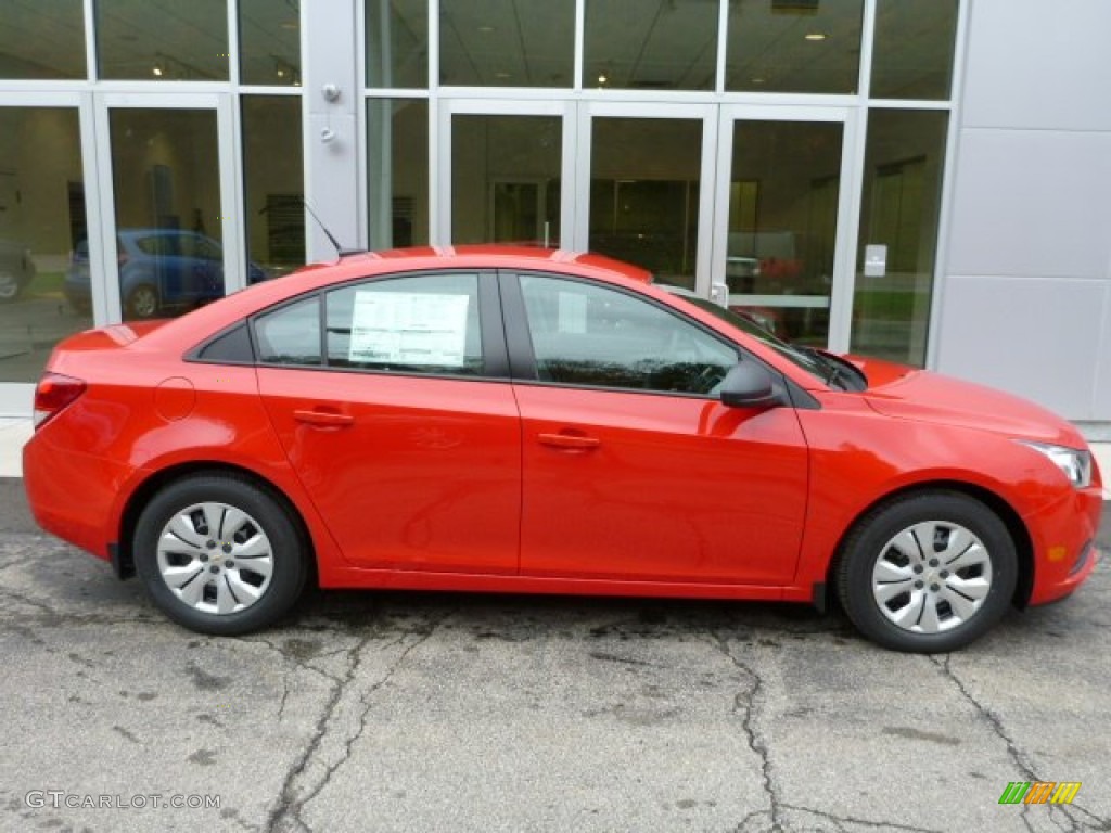 2014 Cruze LS - Red Hot / Jet Black/Medium Titanium photo #2