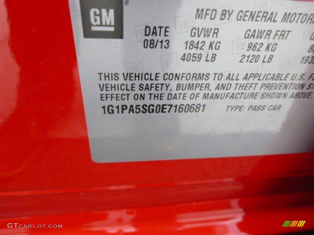 2014 Cruze LS - Red Hot / Jet Black/Medium Titanium photo #18