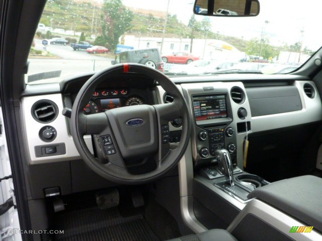 2013 Ford F150 SVT Raptor SuperCrew 4x4 Raptor Black Leather/Cloth Dashboard Photo #86785857