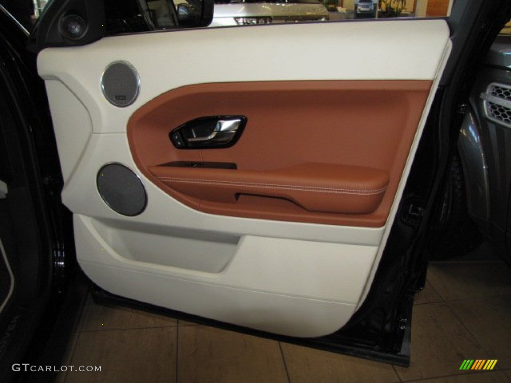 2013 Land Rover Range Rover Evoque Pure Tan/Ivory/Espresso Door Panel Photo #86787351