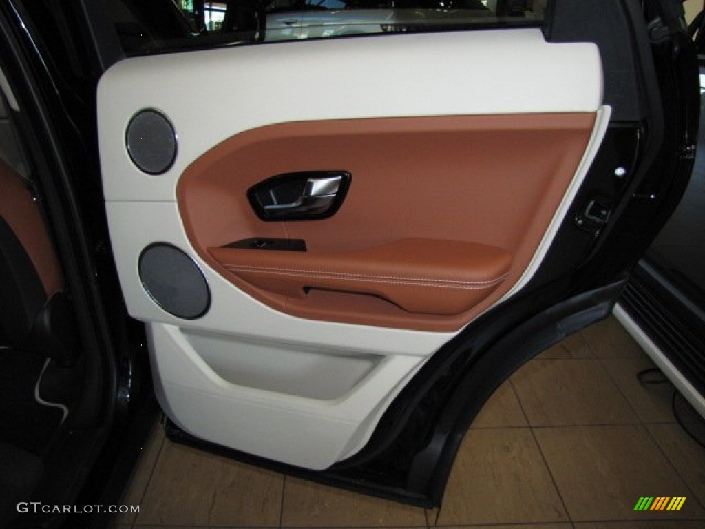 2013 Land Rover Range Rover Evoque Pure Tan/Ivory/Espresso Door Panel Photo #86787435