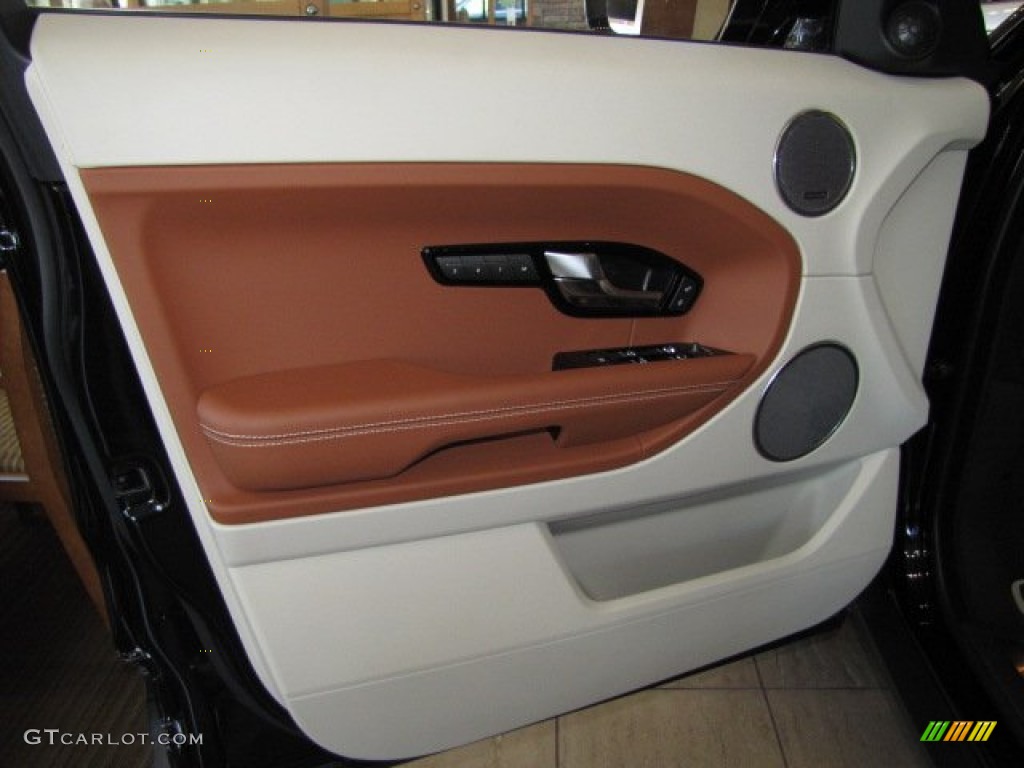 2013 Land Rover Range Rover Evoque Pure Tan/Ivory/Espresso Door Panel Photo #86787474